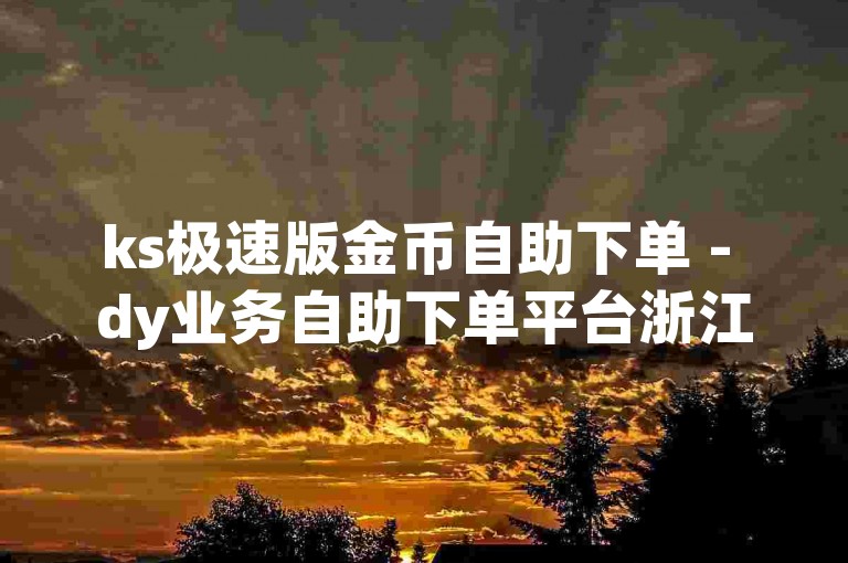 ks极速版金币自助下单 - dy业务自助下单平台浙江，提供便捷的在线服务。