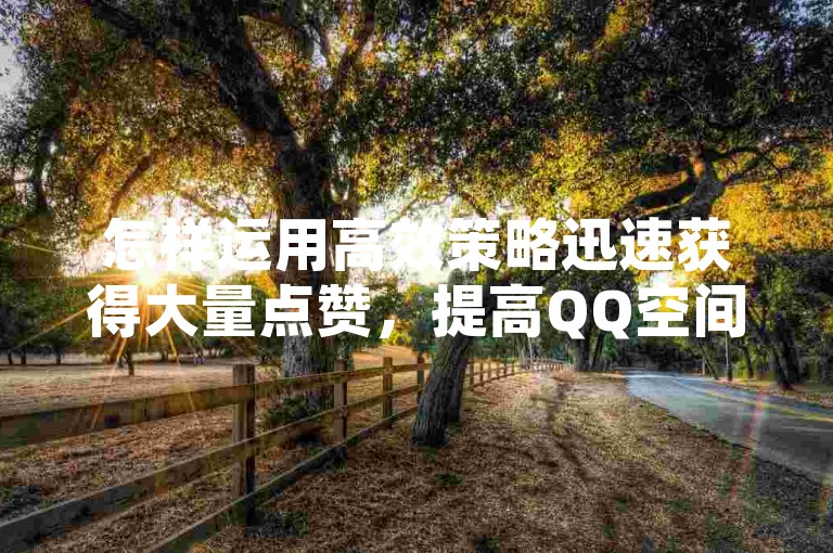 怎样运用高效策略迅速获得大量点赞，提高QQ空间的关注度和吸引力。