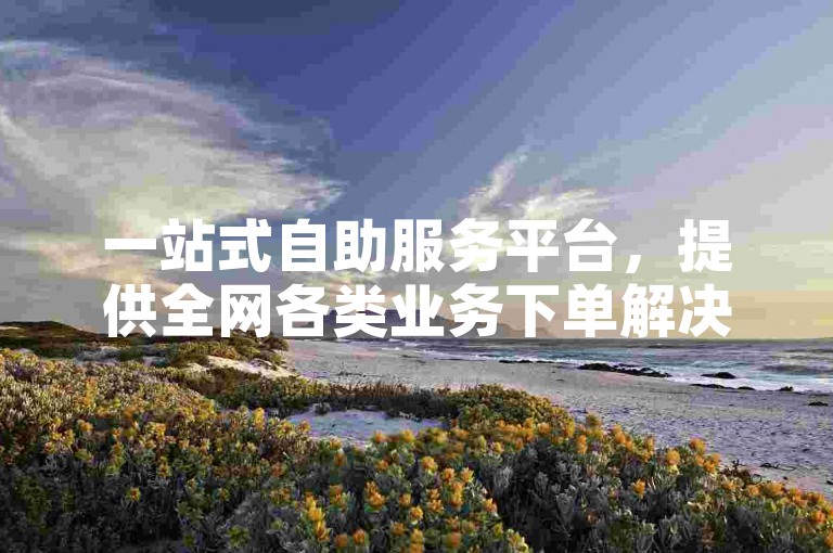 一站式自助服务平台，提供全网各类业务下单解决方案。