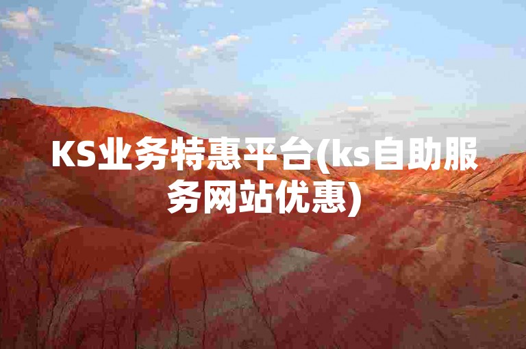 KS业务特惠平台(ks自助服务网站优惠)