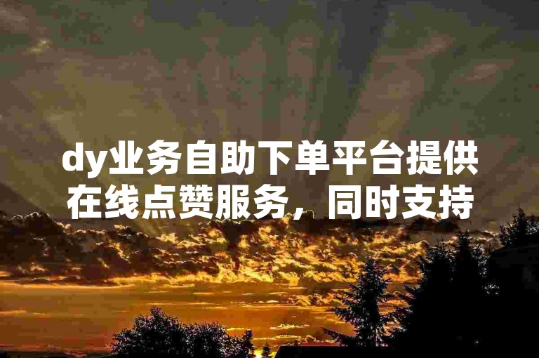 dy业务自助下单平台提供在线点赞服务，同时支持快手用户增加真实粉丝。