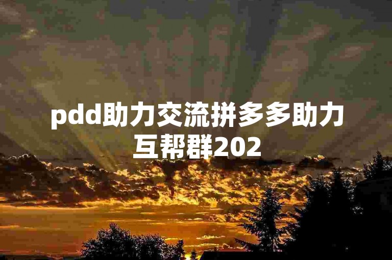 pdd助力交流拼多多助力互帮群2025
