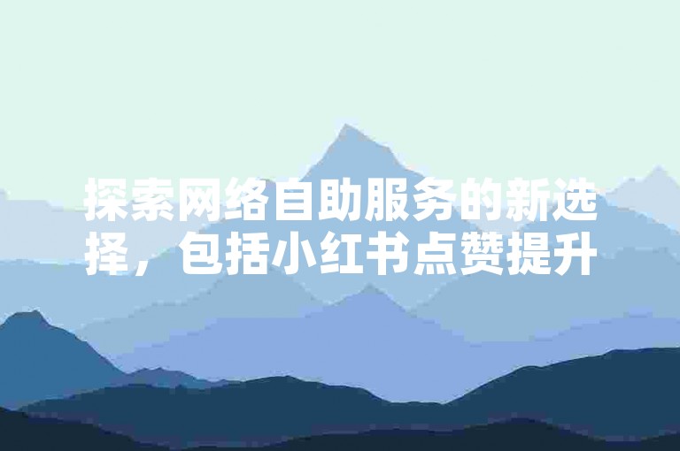 探索网络自助服务的新选择，包括小红书点赞提升、微博粉丝增长服务以及B站视频播放量助推。