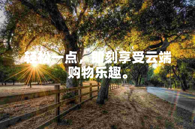 轻松一点，即刻享受云端购物乐趣。