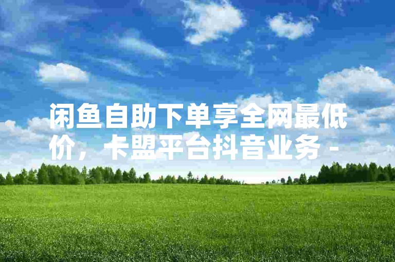 闲鱼自助下单享全网最低价，卡盟平台抖音业务 - 拼多多转盘终极0.01破解法 - 立即行动优选平台。