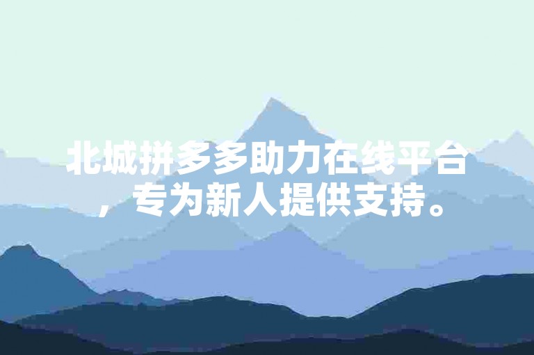 北城拼多多助力在线平台，专为新人提供支持。