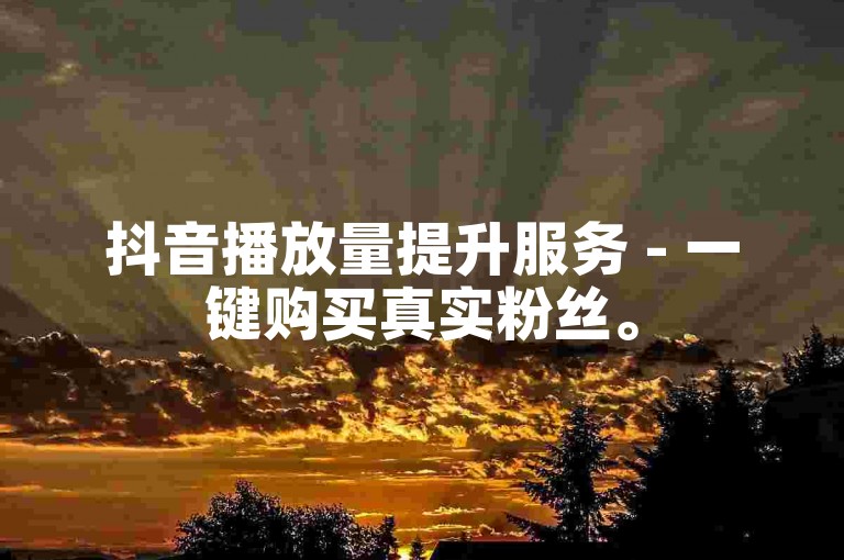抖音播放量提升服务 - 一键购买真实粉丝。