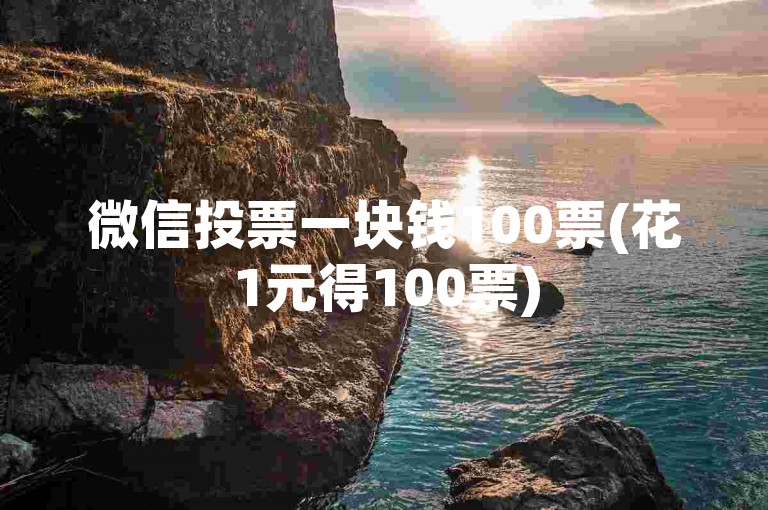 微信投票一块钱100票(花1元得100票)