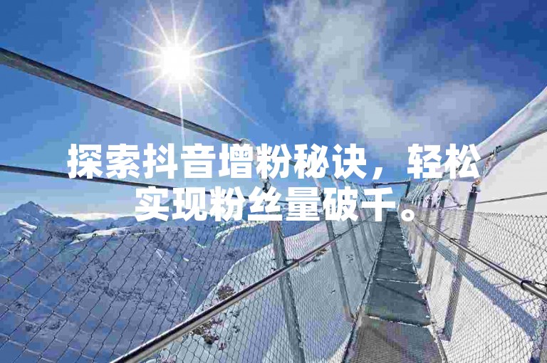 探索抖音增粉秘诀，轻松实现粉丝量破千。