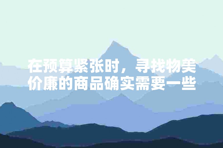在预算紧张时，寻找物美价廉的商品确实需要一些技巧和耐心。
