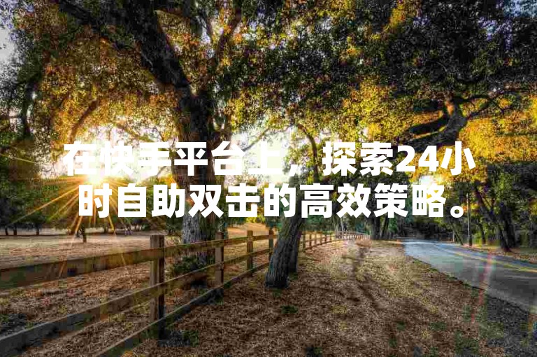在快手平台上，探索24小时自助双击的高效策略。