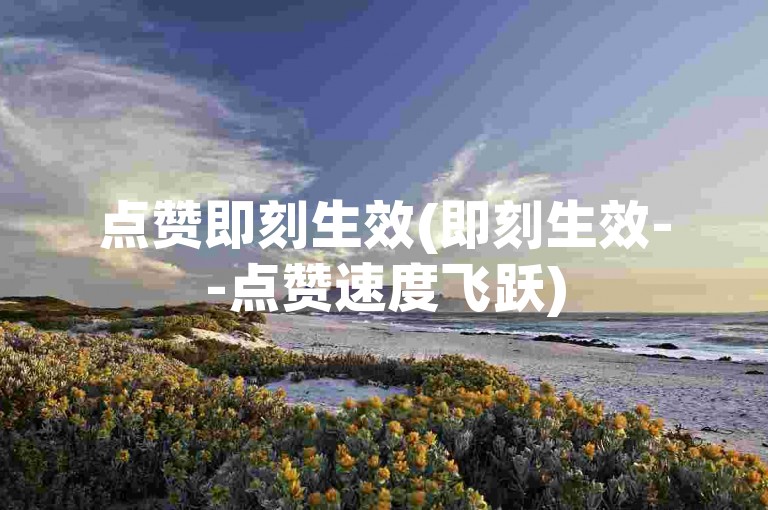 点赞即刻生效(即刻生效--点赞速度飞跃)