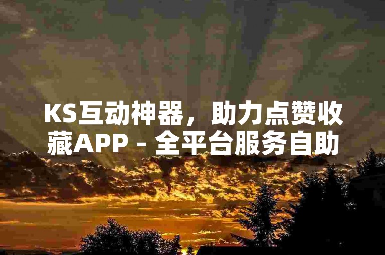 KS互动神器，助力点赞收藏APP - 全平台服务自助选购平台 - ks快速增粉工具APP
