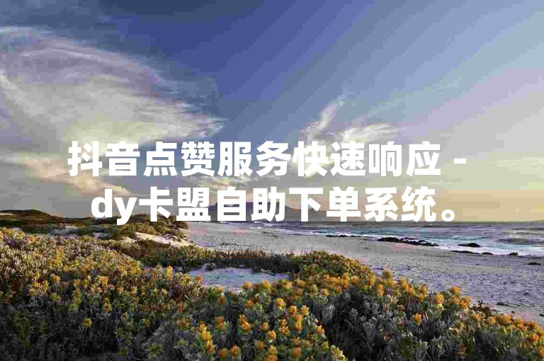 抖音点赞服务快速响应 - dy卡盟自助下单系统。