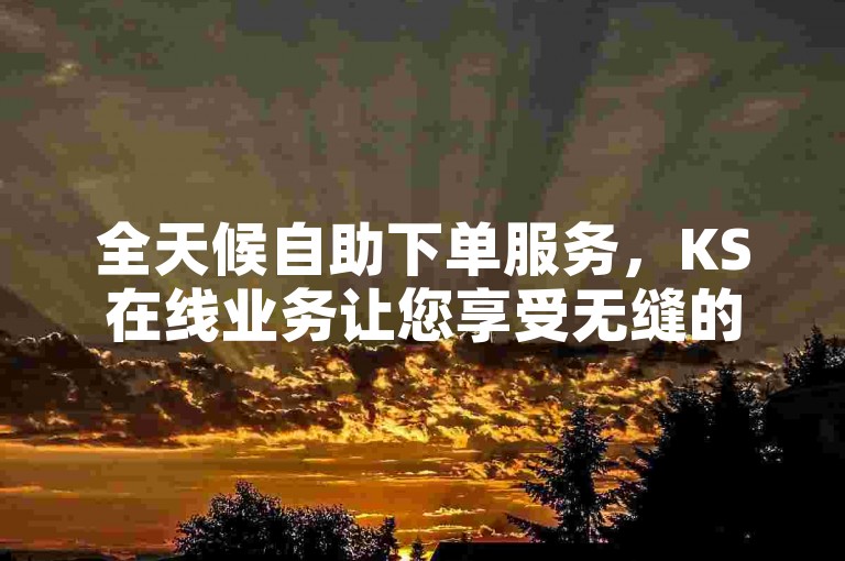 全天候自助下单服务，KS在线业务让您享受无缝的24小时免费下单体验，浏览量高，价格优惠。