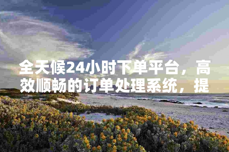 全天候24小时下单平台，高效顺畅的订单处理系统，提供极具吸引力的价格折扣！