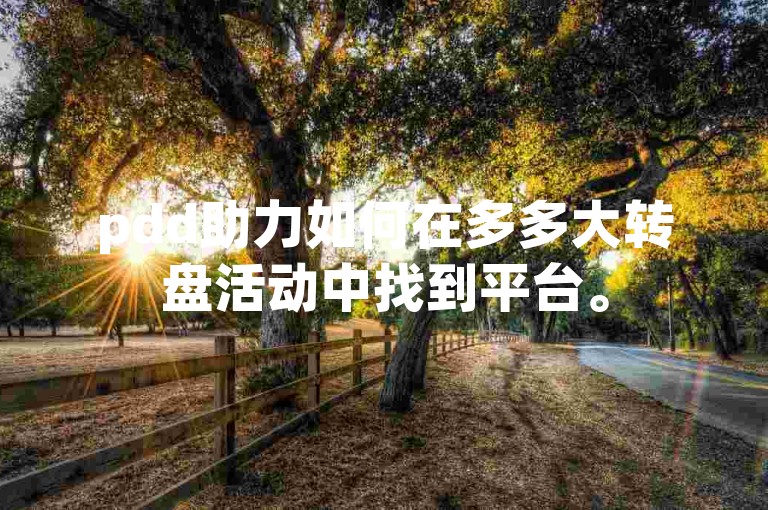 pdd助力如何在多多大转盘活动中找到平台。