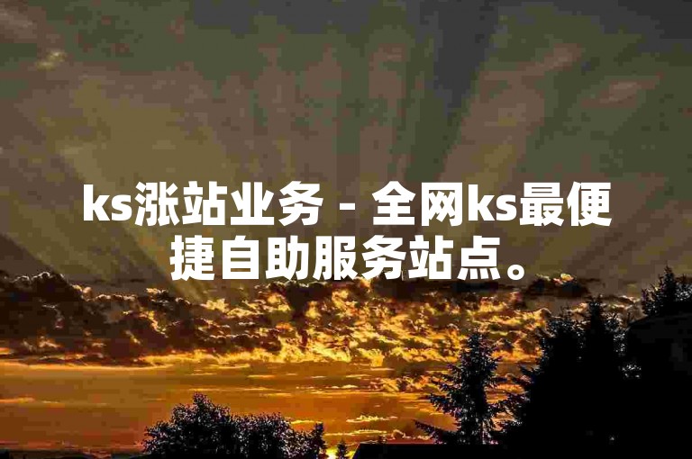 ks涨站业务 - 全网ks最便捷自助服务站点。