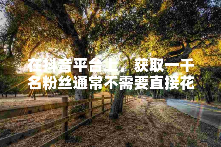 在抖音平台上，获取一千名粉丝通常不需要直接花费金钱，而是通过发布优质内容、互动和时间积累来实现。