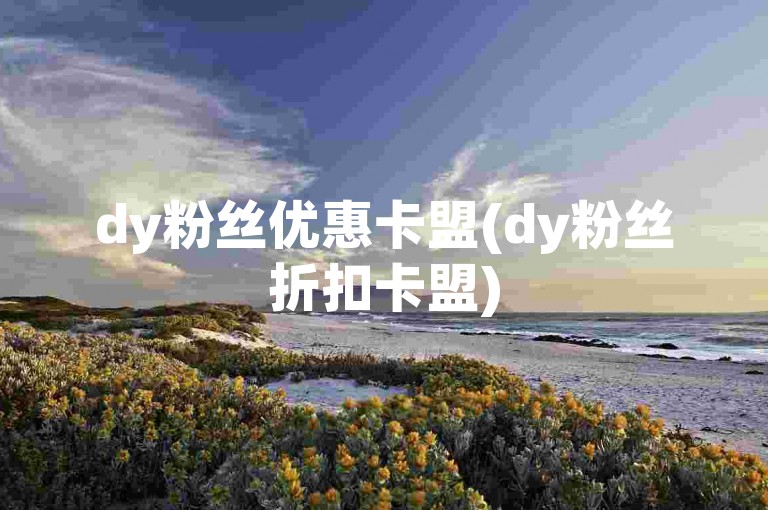 dy粉丝优惠卡盟(dy粉丝折扣卡盟)