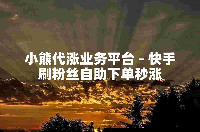 小熊代涨业务平台 - 快手刷粉丝自助下单秒涨
