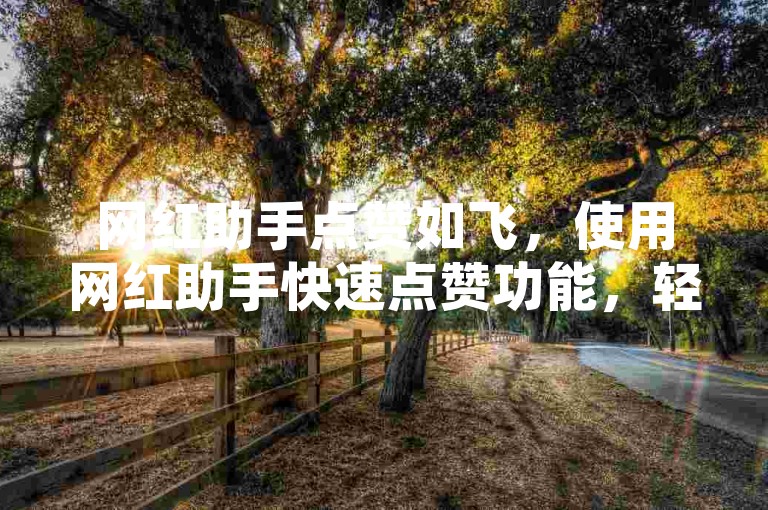 网红助手点赞如飞，使用网红助手快速点赞功能，轻松又高效。