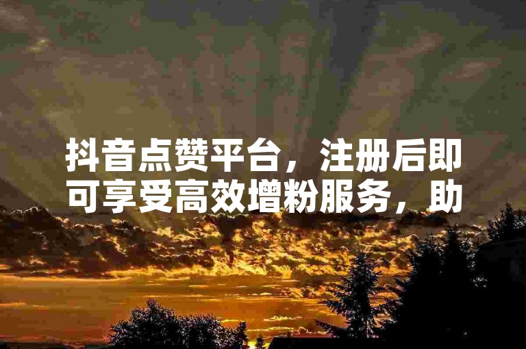 抖音点赞平台，注册后即可享受高效增粉服务，助你的抖音账号快速成长。