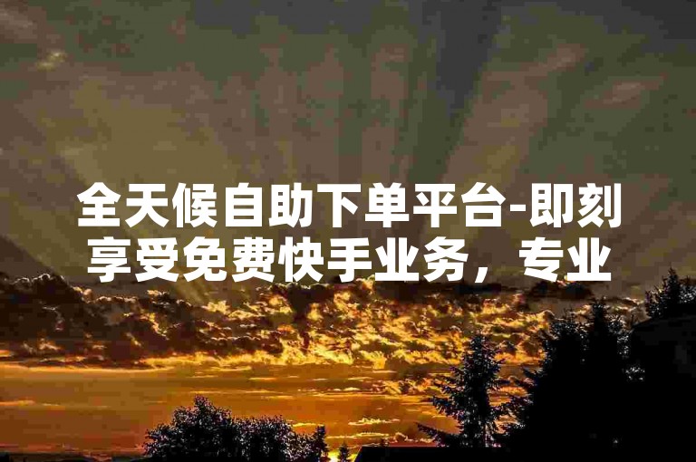 全天候自助下单平台-即刻享受免费快手业务，专业点赞团队随时待命。