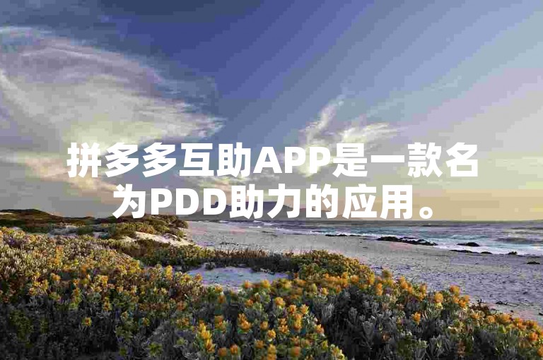 拼多多互助APP是一款名为PDD助力的应用。