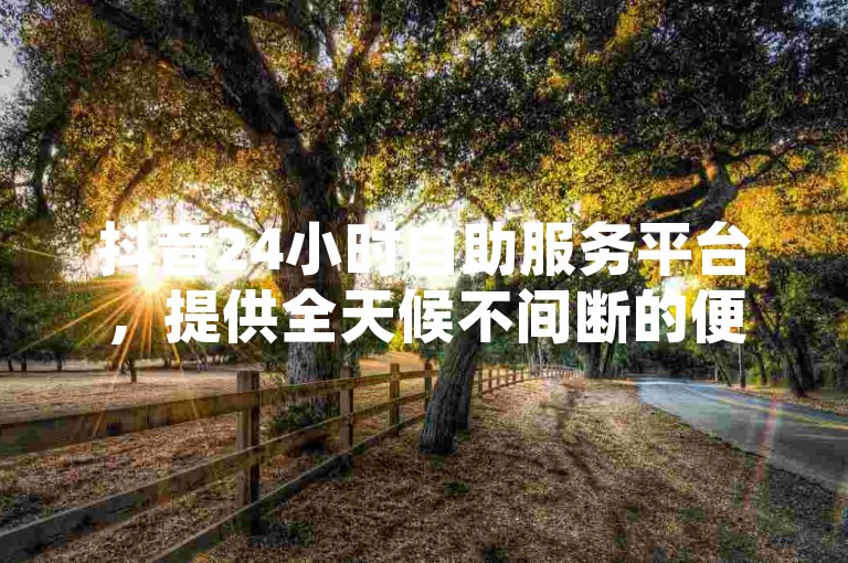 抖音24小时自助服务平台，提供全天候不间断的便捷服务，让您的烦恼瞬间消散。