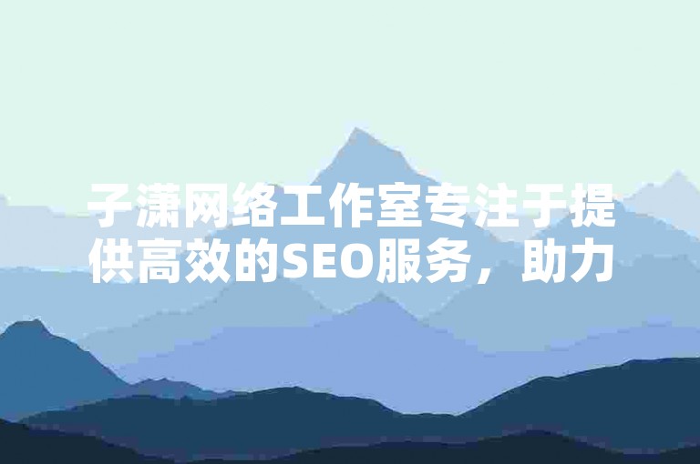 子潇网络工作室专注于提供高效的SEO服务，助力企业提升在线可见度。
