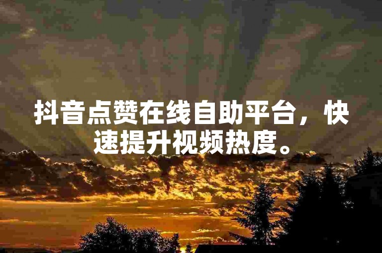 抖音点赞在线自助平台，快速提升视频热度。