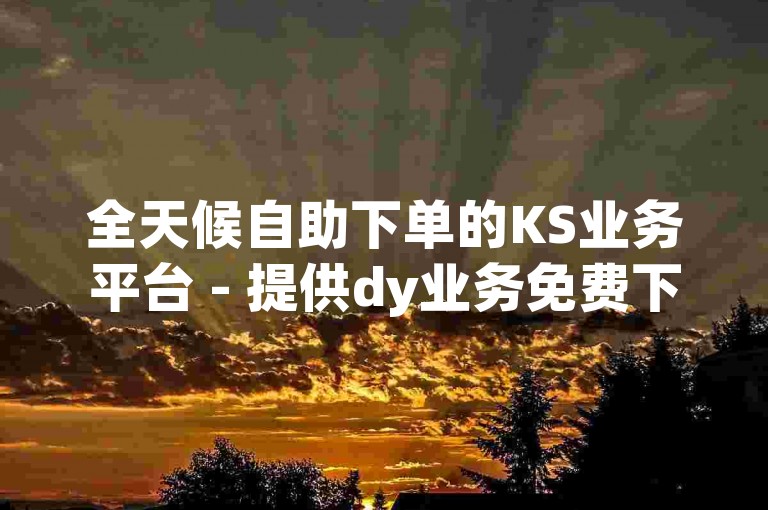 全天候自助下单的KS业务平台 - 提供dy业务免费下单，1元可获得1千粉丝的增长服务。