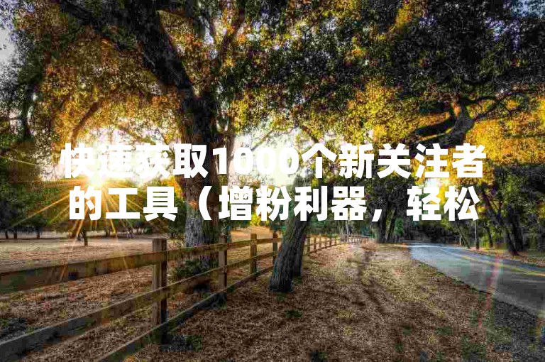 快速获取1000个新关注者的工具（增粉利器，轻松涨粉）