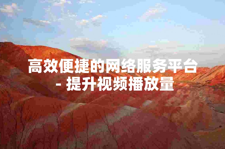 高效便捷的网络服务平台 - 提升视频播放量