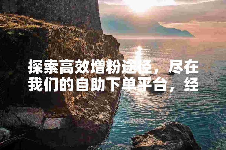 探索高效增粉途径，尽在我们的自助下单平台，经济实惠的选择让点赞变得更加简单快捷！