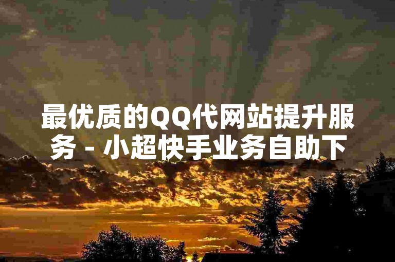 最优质的QQ代网站提升服务 - 小超快手业务自助下单平台。