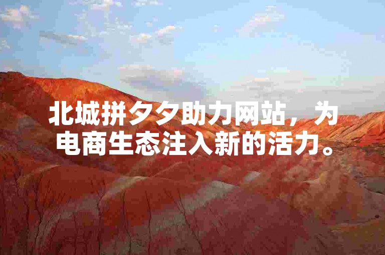 北城拼夕夕助力网站，为电商生态注入新的活力。