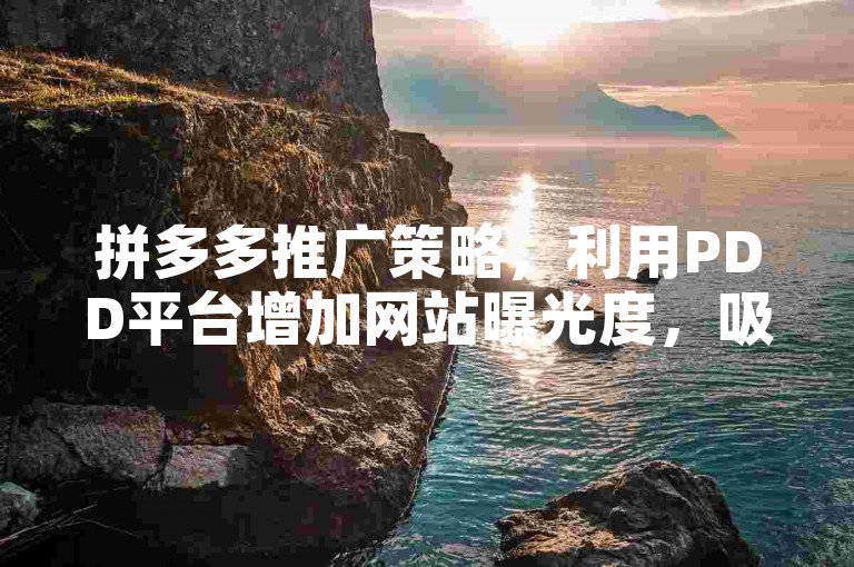拼多多推广策略，利用PDD平台增加网站曝光度，吸引潜在客户。