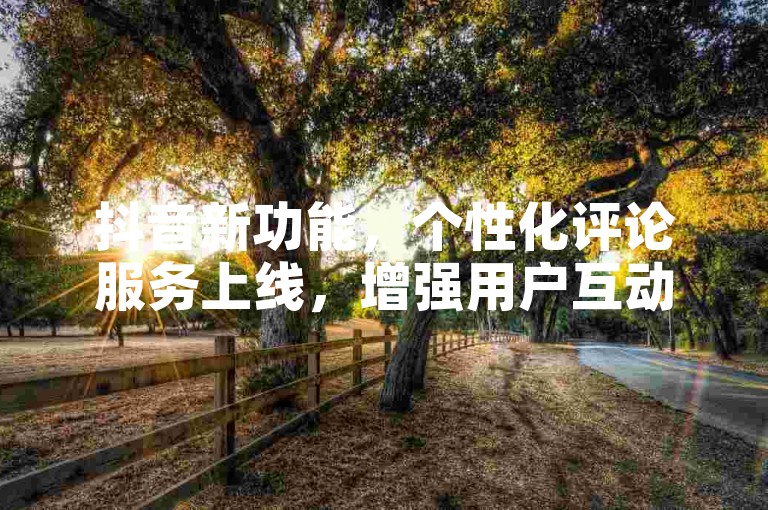 抖音新功能，个性化评论服务上线，增强用户互动乐趣。