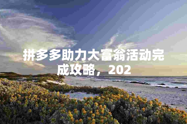 拼多多助力大富翁活动完成攻略，2025多多助力群。