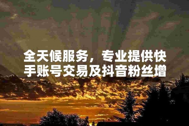 全天候服务，专业提供快手账号交易及抖音粉丝增长应用。