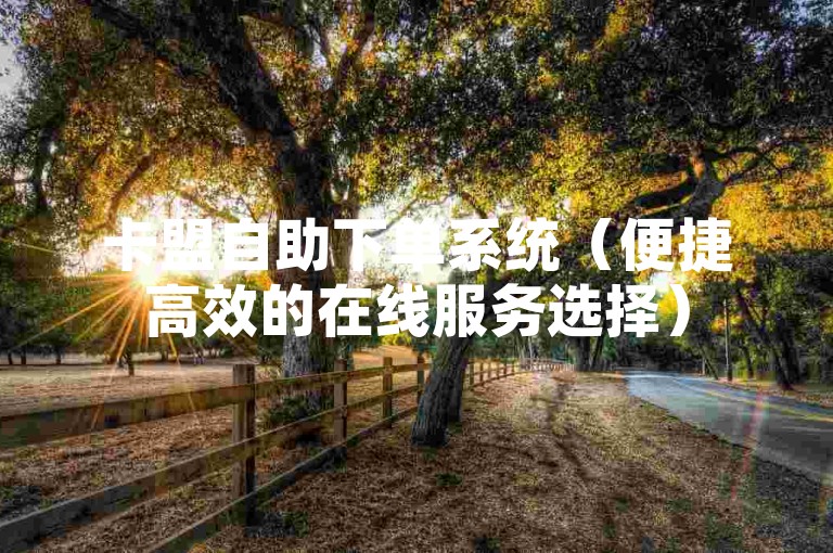 卡盟自助下单系统（便捷高效的在线服务选择）
