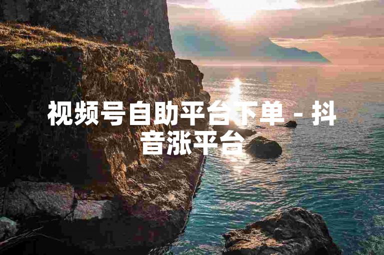 视频号自助平台下单 - 抖音涨平台