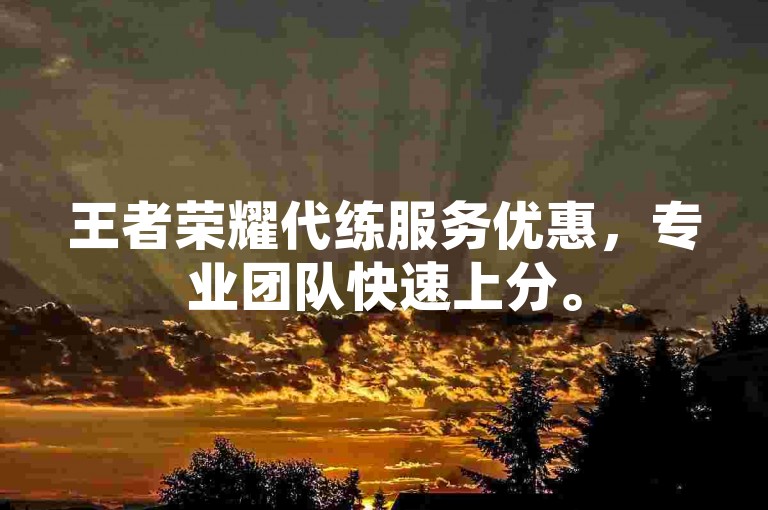 王者荣耀代练服务优惠，专业团队快速上分。