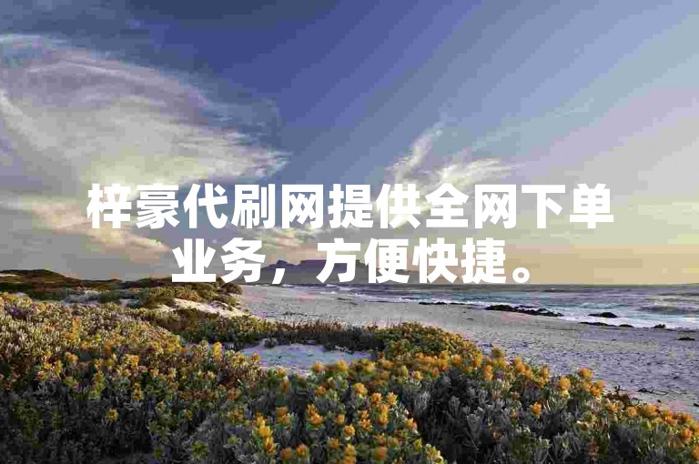 梓豪代刷网提供全网下单业务，方便快捷。