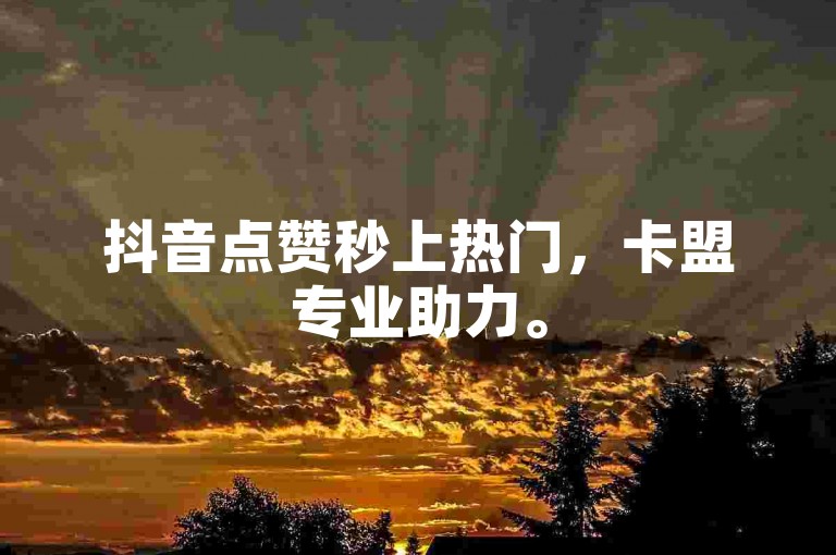 抖音点赞秒上热门，卡盟专业助力。