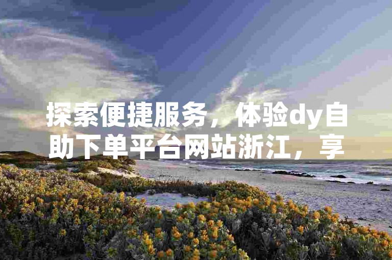 探索便捷服务，体验dy自助下单平台网站浙江，享受在线自助下单的便宜软件带来的高效与实惠。