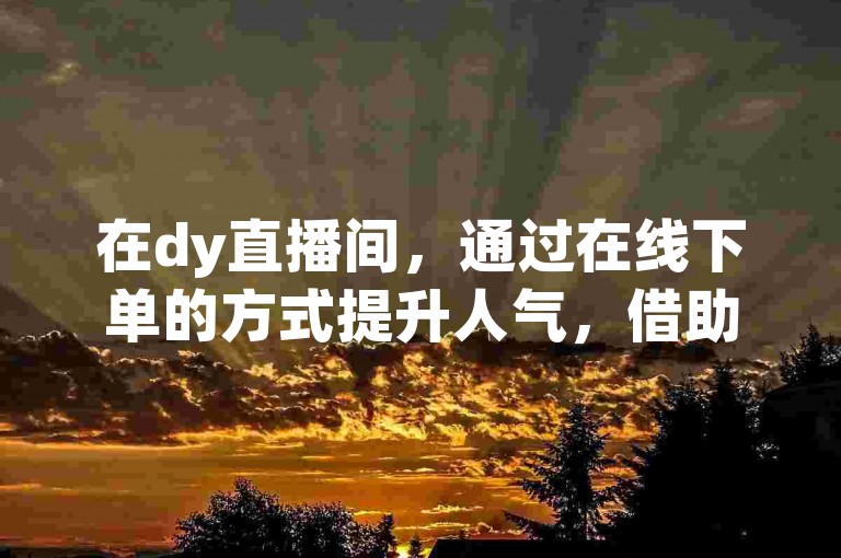 在dy直播间，通过在线下单的方式提升人气，借助粉丝增加软件来扩大观众群体。