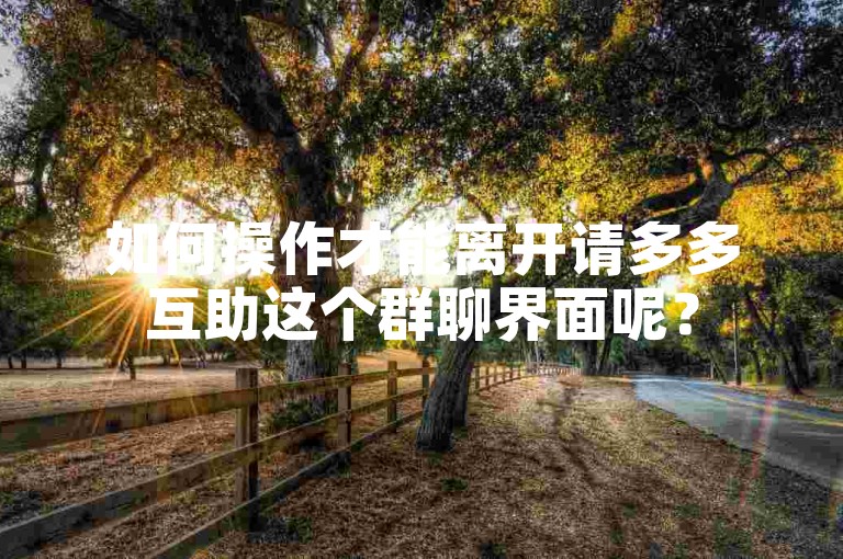 如何操作才能离开请多多互助这个群聊界面呢？